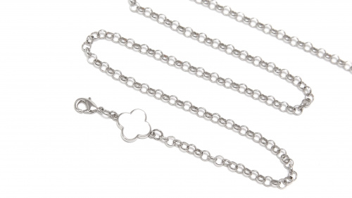 Цепочка Ronda 97сб, юв.спл, белый, серебряный, р 65