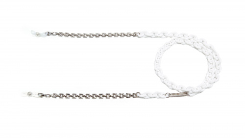 Цепочка Ronda 165сб, юв.спл, ацетат, серебро, белый, р 65